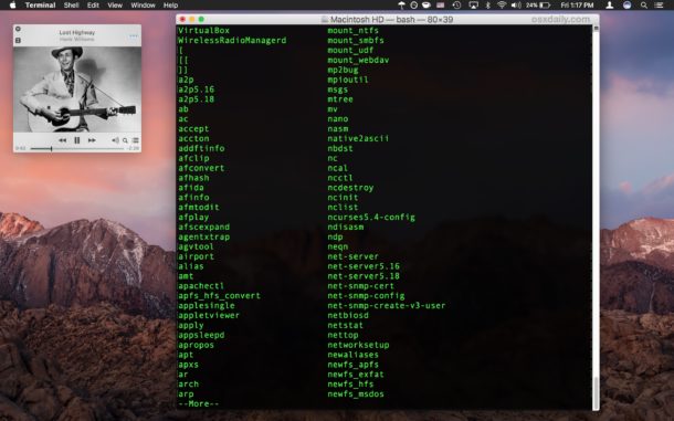 mac terminal commands